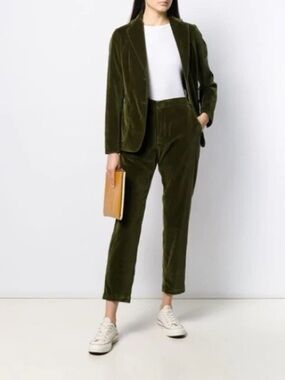 BARENA VENEZIA Velvet Cropped Trousers In Green size 38